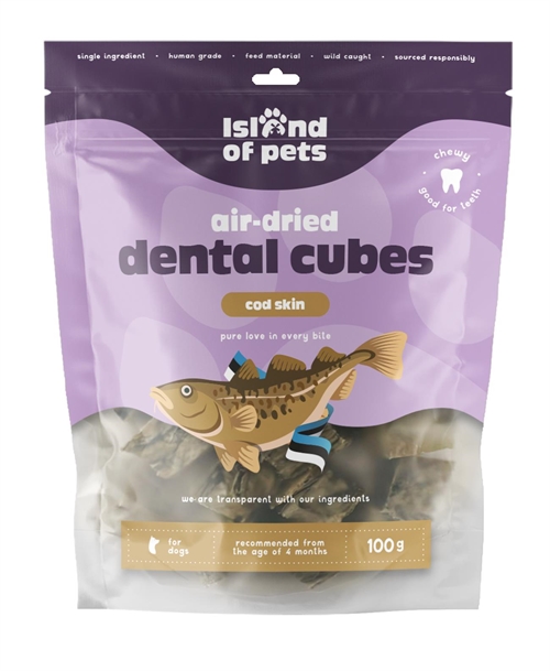 IOP Air-Dried Cod Skin Dental Cubes, 100 gr.